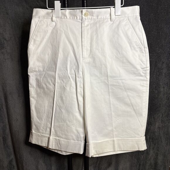 Lauren Ralph Lauren Active Shorts Womens white W/Pockets Cotton Blend Size 12 - Picture 2 of 11
